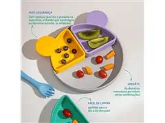 Prato Infantil Silicone com Divisórias Removíveis Ursinho Petit Piá - 7