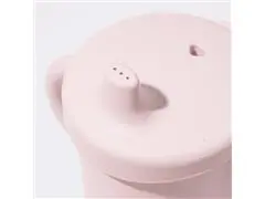 Copo de Silicone Infantil 2 em 1 Rosa com Alça 270ml Petit Piá - 4