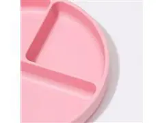Prato Infantil Silicone com Divisórias e Ventosa Rosa Petit Piá - 2