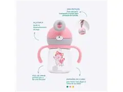 Copo Infantil Tritan com Alça Removível e Canudo Lia 220ml Petit Piá - 6