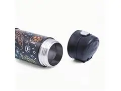 Garrafa Térmica Infantil Funtainer F401 Astronauta Preta Thermos 355ml - 4
