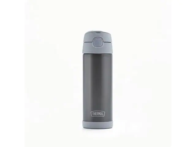 Garrafa Térmica Infantil Funtainer F404 Cinza Claro Thermos 470ml