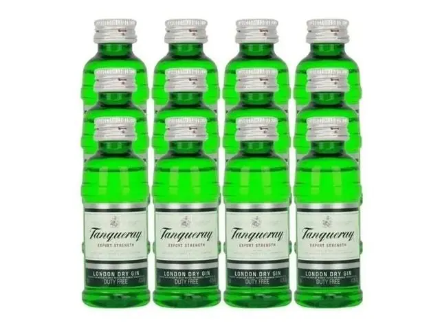 Pack com 12 Miniaturas Gin Tanqueray London Dry 50ml