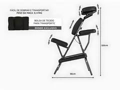 Cadeira Quick Massage Gadnic Dobrável com Bolsa Portátil Preto - 4