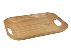 Bandeja Carol rectangular con asas 45 x 36 x 4.5 cm color madera - 0
