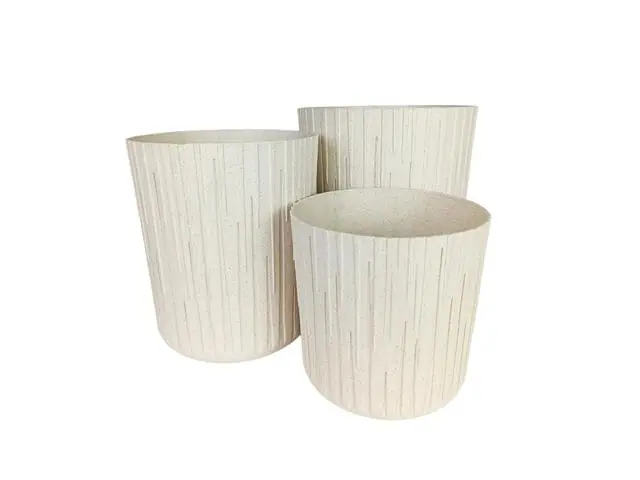 Kit Evo Vaso Tronco 3 Peças Marfim