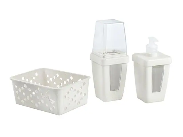 Kit Evo Banho Vítrea com Tampa 3 Peças - Marfim