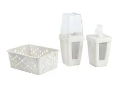 Kit Evo Banho Vítrea com Tampa 3 Peças - Marfim
