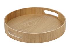 Bandeja Carol redonda con asas 35 x 5 cm Madera - 0