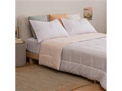 Acolchado Arredo Queen Reversible Microfibra Gris y Natural - 0