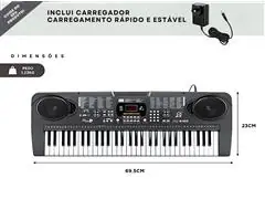 Teclado Musical GADNIC 61 Teclas com Microfone 110V - 4