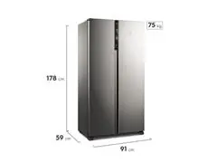 Geladeira Electrolux Frost Free Inverter 435L Side by Side Inox (IS4S) - 1