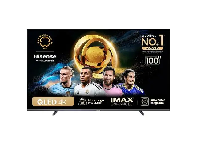 Smart TV Hisense UHD 4K QLED 100" Polegadas 100U76N com Wi-Fi