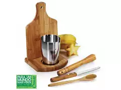 Kit para caipirinha Welf em bambu Ibiza 6 pçs