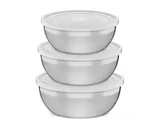 Jogo de Potes com Tampa Transparente Tramontina Inox 3 Peças - 0