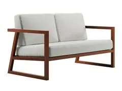 Sofá 2 Lugares Tramontina Lanati em Madeira Jatobá FSC com Encosto de 