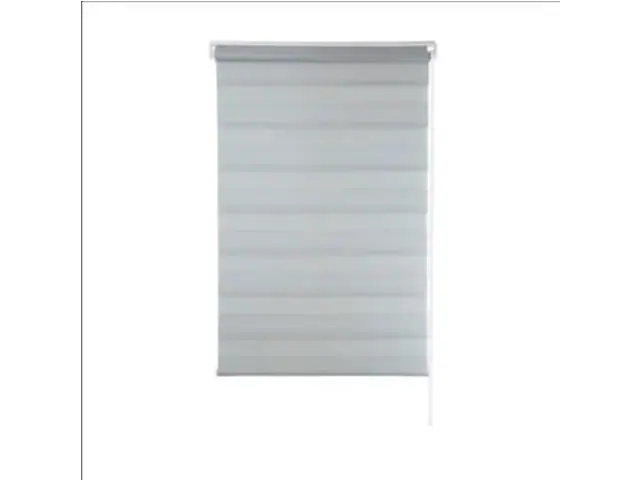 Zebra Persiana Rolo Dupla 120X160 Cinza Linho