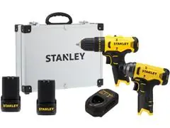 Kit Stanley Parafusadeira e Furadeira 12V 2 Baterias