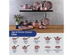 JOGO DE PANELAS TRAMONTINA LINZ ANTIADERENTE STARFLON MAX ROSA 10P - 1