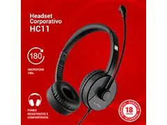 Headset Corporativo USB Lity HC11 c/  Mic ANC Preto - 1
