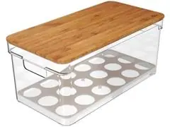 Organizador De Ovos Com Tampa De Bambu Ou 36Un Linha Clear Fresh
