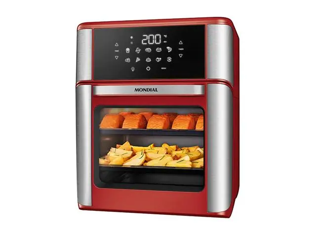 Fritadeira Air Fryer Forno Oven 12L Mondial Vermelho/Inox 2000W 110V