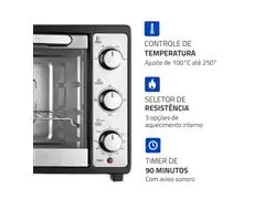Forno Elétrico 52L Grand Family II Mondial Preto/Inox 1800W 220V - 3