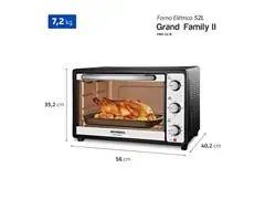 Forno Elétrico 52L Grand Family II Mondial Preto/Inox 1800W 220V - 6