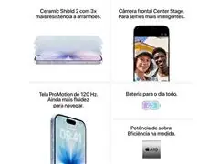 iPhone 17 Apple (256GB) Azul Névoa, Tela de 6,3", 5G Com Carregador - 5
