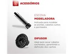 Escova Rotativa Ceramic Íon Turbo Mondial Vermelho/Preto, 1200W 110V - - 5