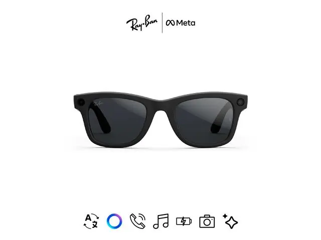 Óculos Ray-Ban Meta Wayfarer Matte Black | Polar Gradient Graphite