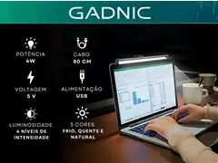 Luminária LED Gadnic USB Barra Para Notebook e Monitor - 1