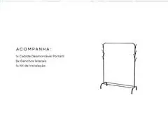 Arara Cabideiro Gadnic Móvel Destacável Para Roupas Com Ganchos - 5