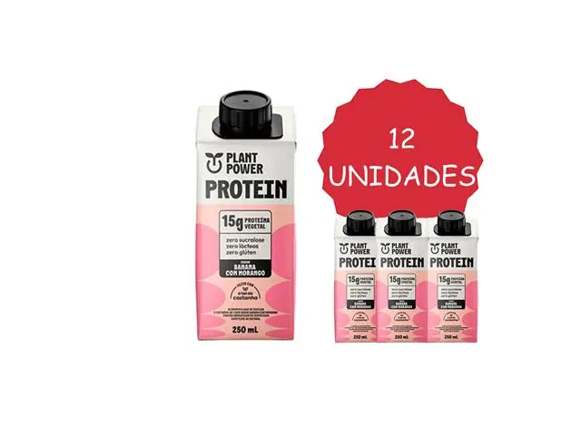 Bebida Proteica Três Corações Power Banana e Morango 250ml 12Un