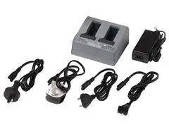 Carregador Duplo De Baterias Com Fonte E Cabo Para Receptor Gnss Trimb