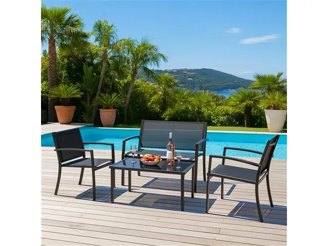 Conjunto Terraço Relax Com 4 Pecas Preto