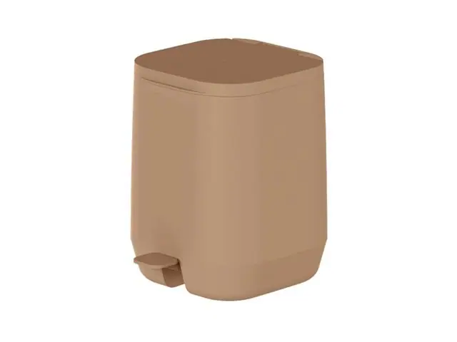 Lixeira De Pedal Aura 6L Marrom Amendoa Fechado