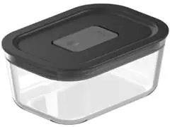 Pote De Vidro Hermetico Fresh Lock 370Ml Preto Fechado - 0