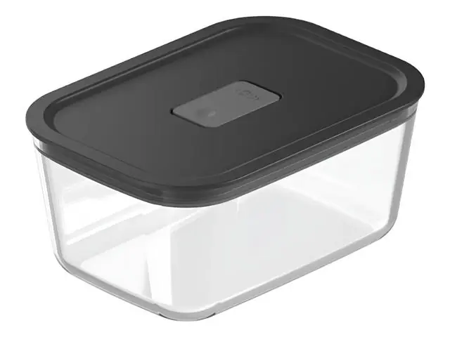 Pote De Vidro Hermetico Fresh Lock 1200Ml Preto Fechado