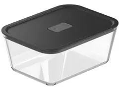 Pote De Vidro Hermetico Fresh Lock 2400Ml Preto Fechado - 0