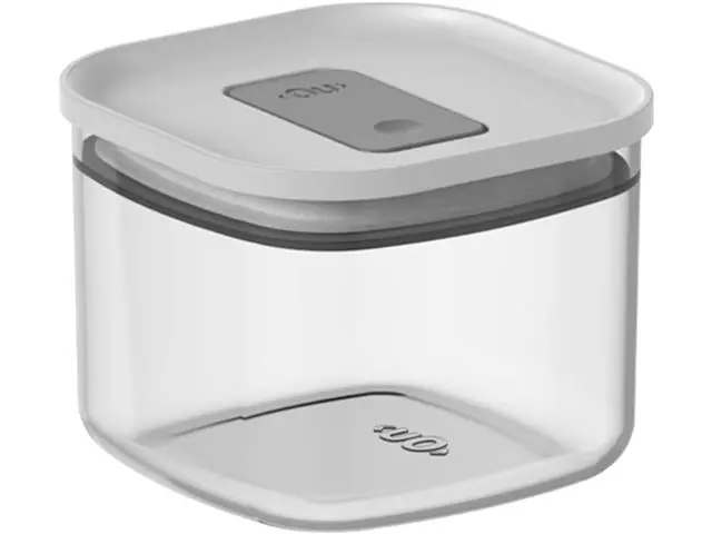 Pote Hermetico Quadrado 450Ml  Duo Lock  Branco Fechado