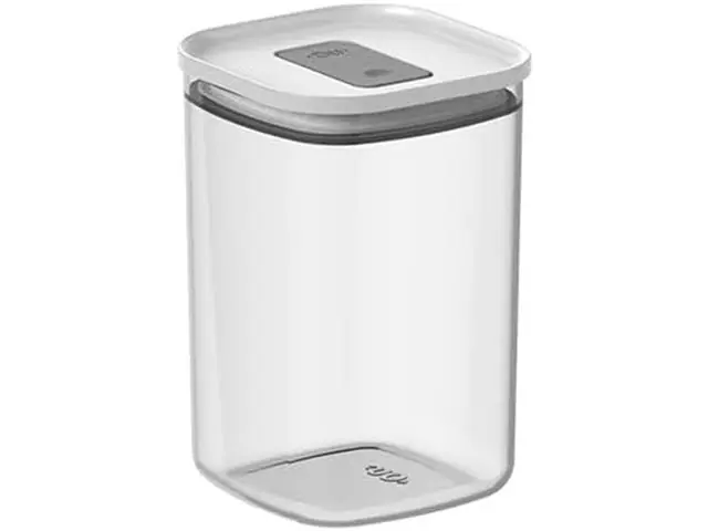 Pote Hermetico  Quadrado 1L Duo Lock Branco Fechado