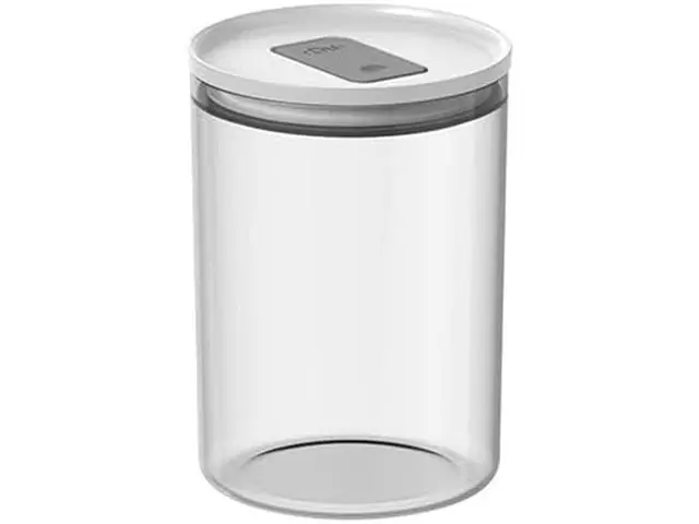 Pote Hermetico Redondo 1L Duo Lock  Branco Fechado