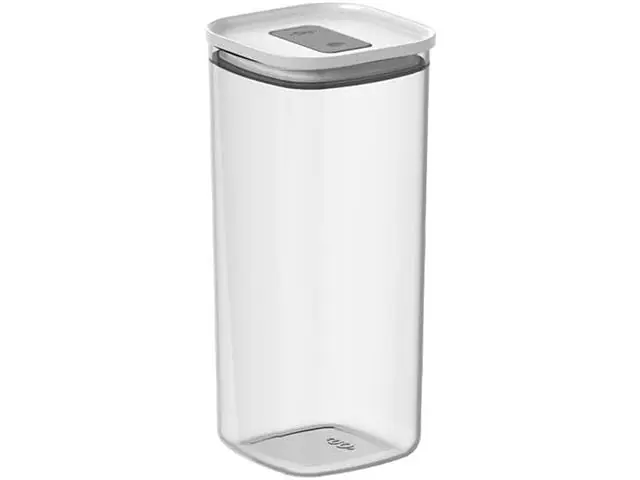 Pote Hermetico Quadrado 1,5L Duo Lock  Branco Fechado