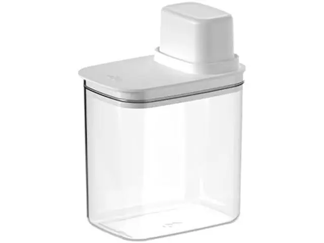 Pote Hermetico Com Medidor 1,5L Drop Branco Fechado