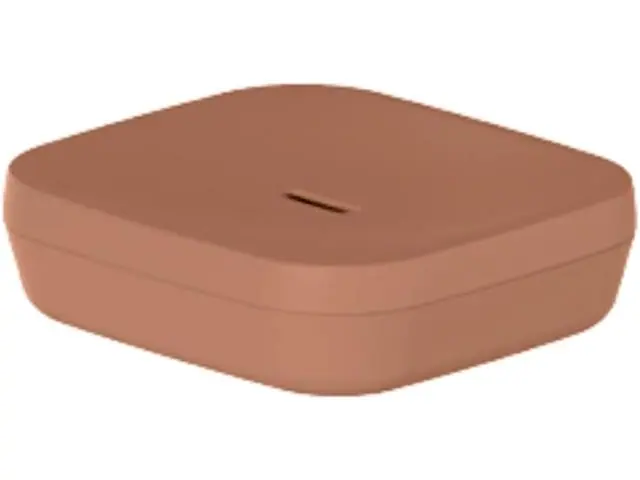 Saboneteira Aura Marrom Amendoa Fechado