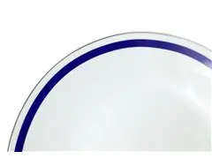 Aparelho jantar Très Classique porcelana Silver Rim 42pçs azul