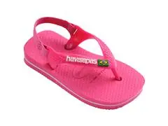 Chinelo Havaianas N.B. Brasil Logo Rosa Flux/Branco - 1
