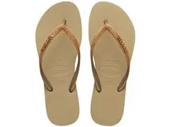 Chinelo Havaianas Slim Glitter Ii Areia/Dourado - 0