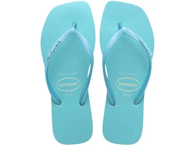 Chinelo Havaianas S Sqr Gtr Neon Bege Palha/Azul